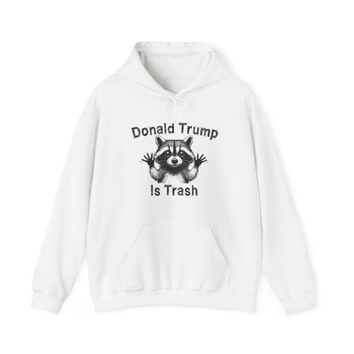 Donald Trump Is Trash Cute Racoon Jazz Hand Funny Hoodies Anti Trump Sweatshirts - Picture 4 of 33