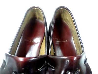 DEXTER MADE IN USA TASSEL LOAFERS 9.5 BURGUNDY LEATHER SLIP  display picture 1