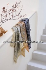Sallys Boutique 16 Momme Twill Silk Paisley Print Office Bag Necktie Scarf 58cm