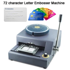 72 Letter Manual Embosser Machine PVC Gift VIP Card Stamping Embossing DIY Maker