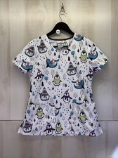 Scrubstar Winter Theme Penguin Walrus Womens V Neck Scrub Top Size XS-8662