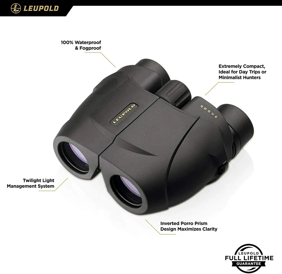 LEUPOLD BX-1 Rogue Binocular 10X25mm Multi-Coated Prism Lens Fogproof WATERPROOF - Image 4 of 4