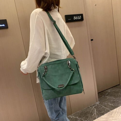 Matte Women  Scrub Female Shoulder Bags Large Capacity Matcha Green PU Leather L - Picture 1 of 5
