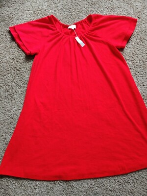 Nwt Madewell Size Small Tomato Red Short Ruffle Sleeve Dress $85 Value