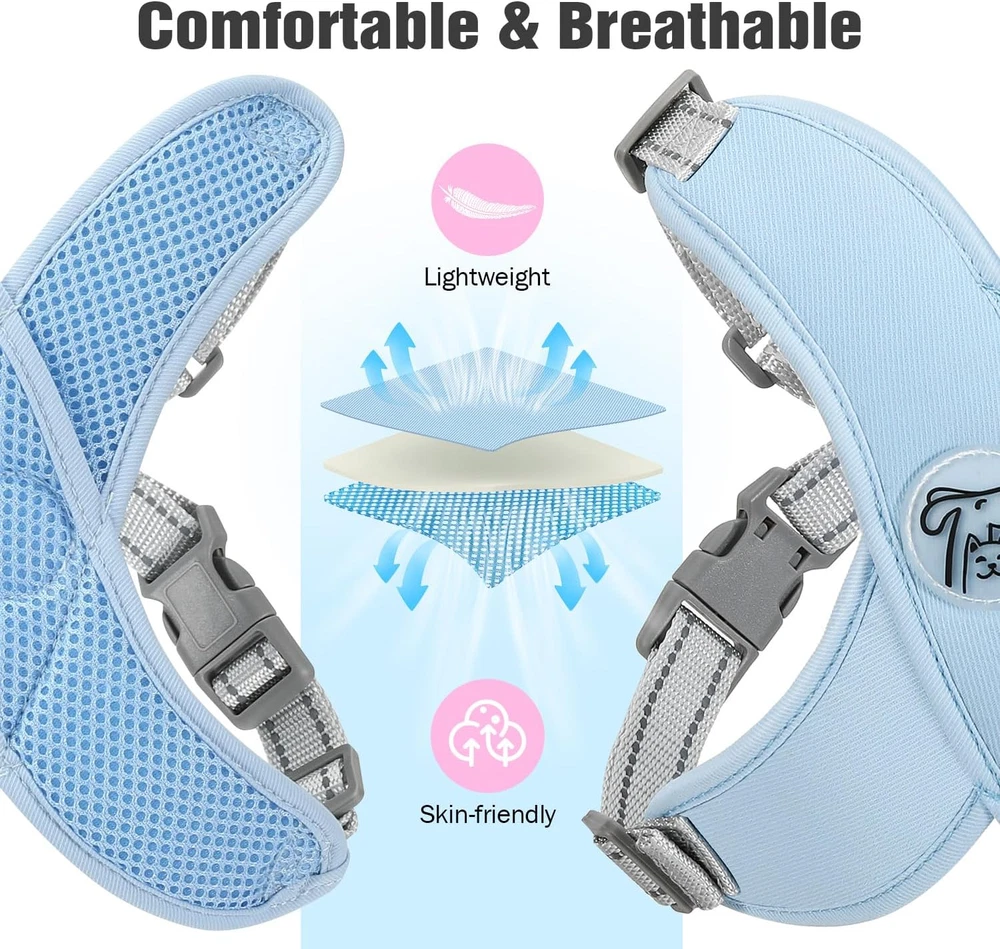 Dog Harness with Leash Set, X-Frame No Pull Pet Harness, Adjustable Choke Free D