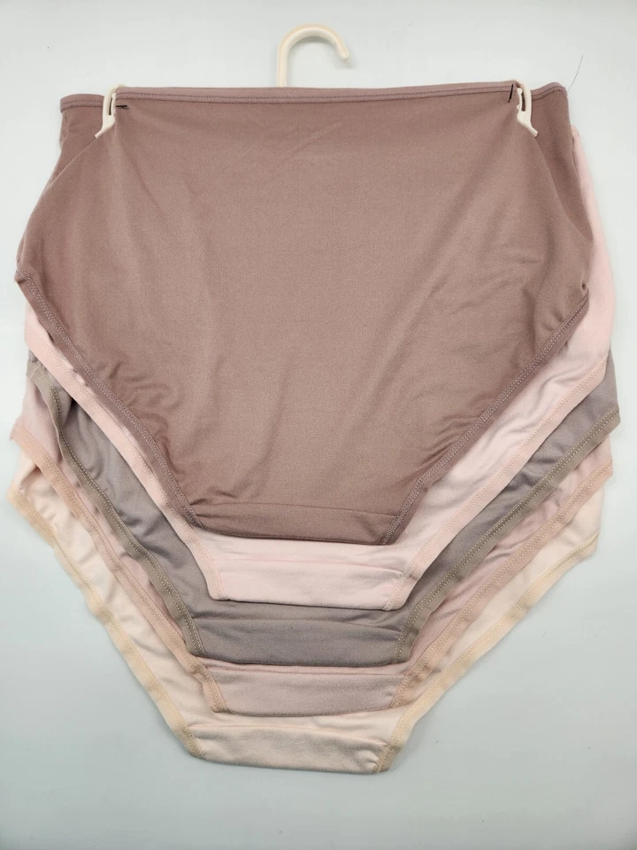 ANNE KLEIN 5Pk Women's S M L XL Microfiber Brief Panties Brown Beige Nude Ivory - Image 2 of 4