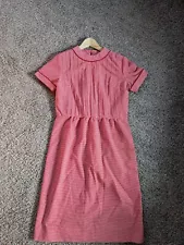 Vintage Carol Brent Dress Size 14 1960's Red Stripe Retro Mod/GoGo Vibe 