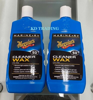 (2-Pack) Meguiar's MARINE RV Boat Scratch Oxidation 1-Step CLEANER WAX Restorer 