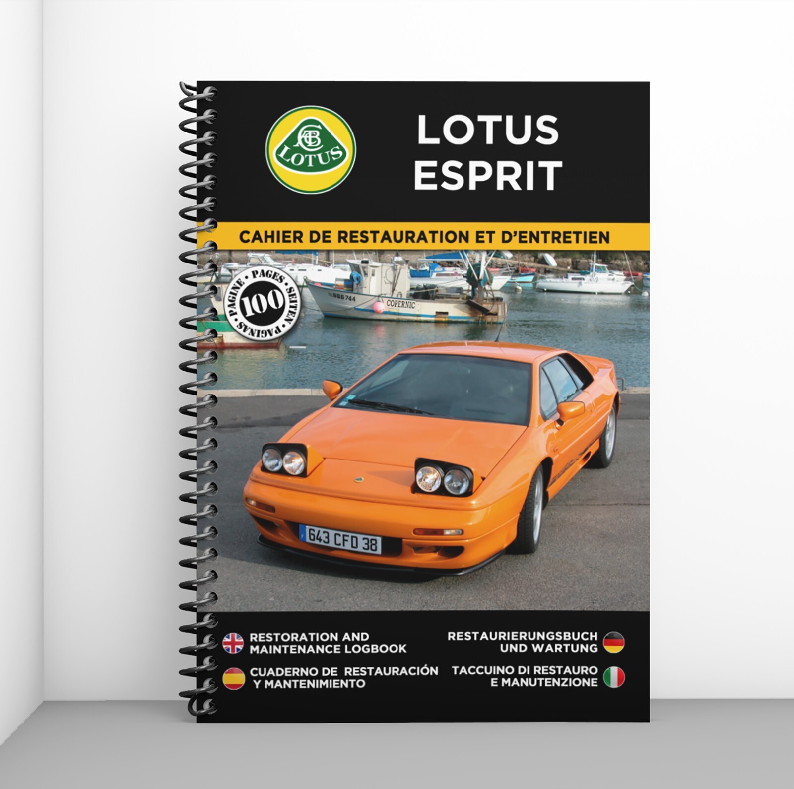 Cahier de restauration Lotus Esprit pour organiser l'atelier et la mécanique auto
