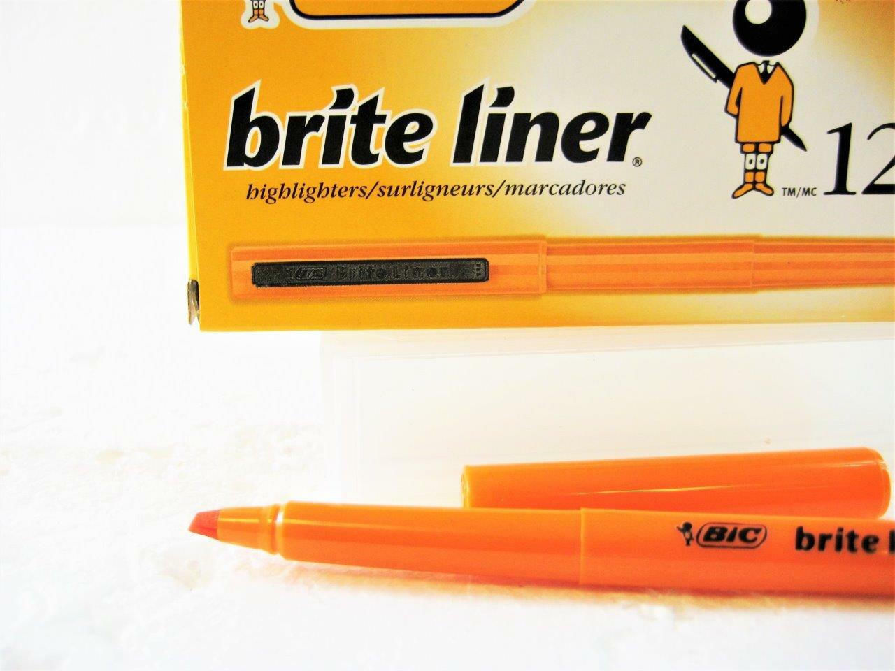 1-Pack BIC Brite Liner Highlighter Multi-use Tip Color: Orange  90338