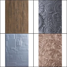 Tim Holtz Sizzix 3D TEXTURE FADES Embossing Folder- U PICK Sparkle, Woodgrain