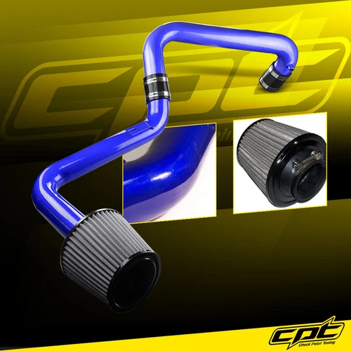For 01-05 Honda Civic Automatic 1.7L Blue Cold Air Intake + Stainless Filter