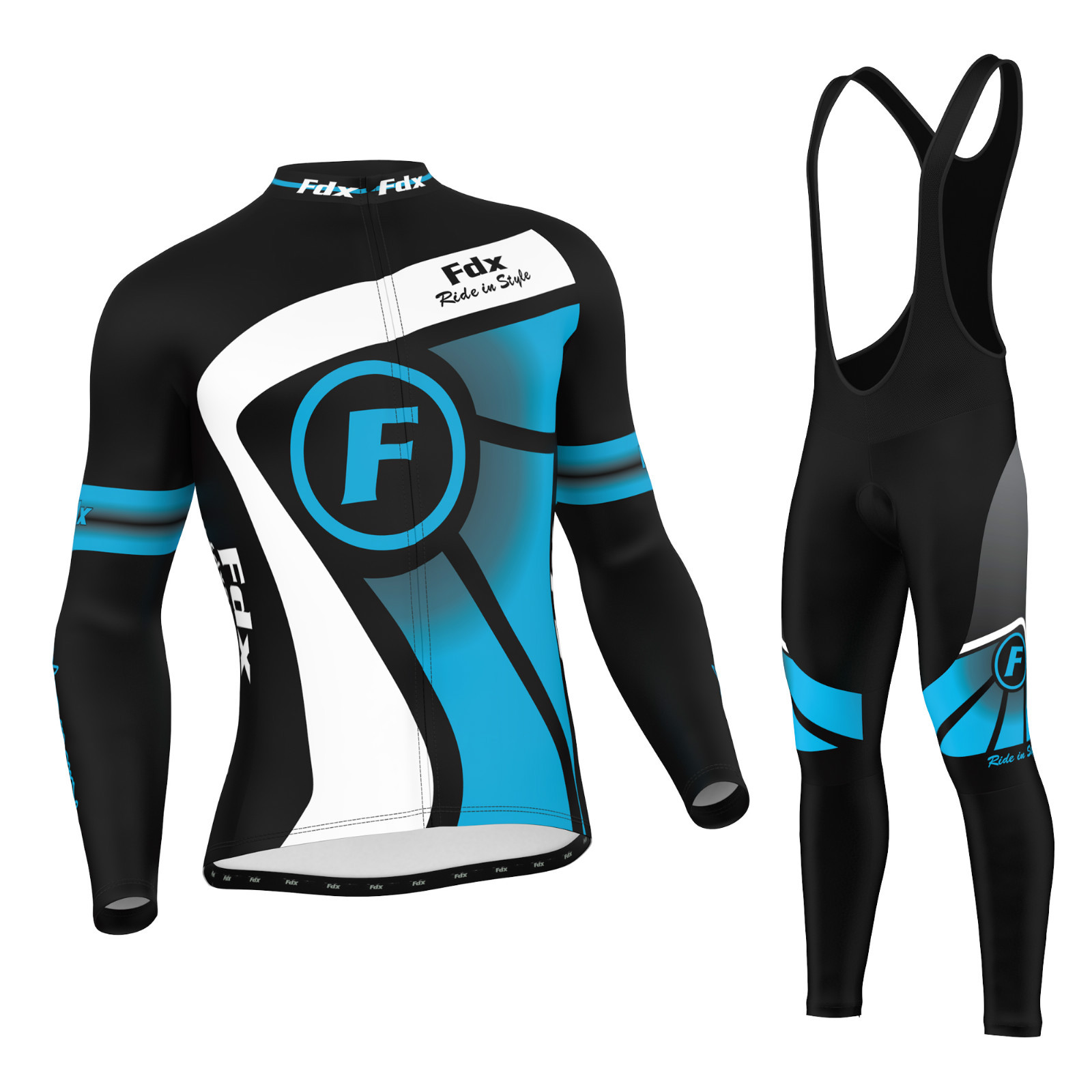 Download FDX Mens Cycling Jersey Winter Thermal Top + Cycling ...