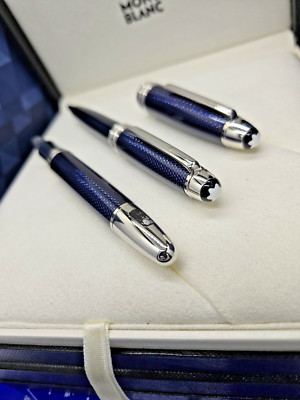 USED Montblanc Blue Hour LeGrand Fountain Pen + Midsize Ballpoint 112889 112891