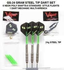 Darts GS-24 gram Steel Tip Dart Set with Cat Eyes Flights