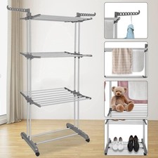 Heavy Duty Folding Clothes Airer Dryer Laundry Horse Drying Rack Indoor Outdoor