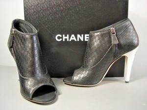 white chanel booties