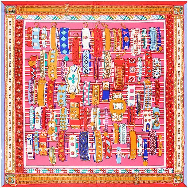 Fular Cuadrado Seda Bufandas Bufandas Hijab Envolturas Mujeres Moda Accesorios 1 pieza S Foto 4 de 4