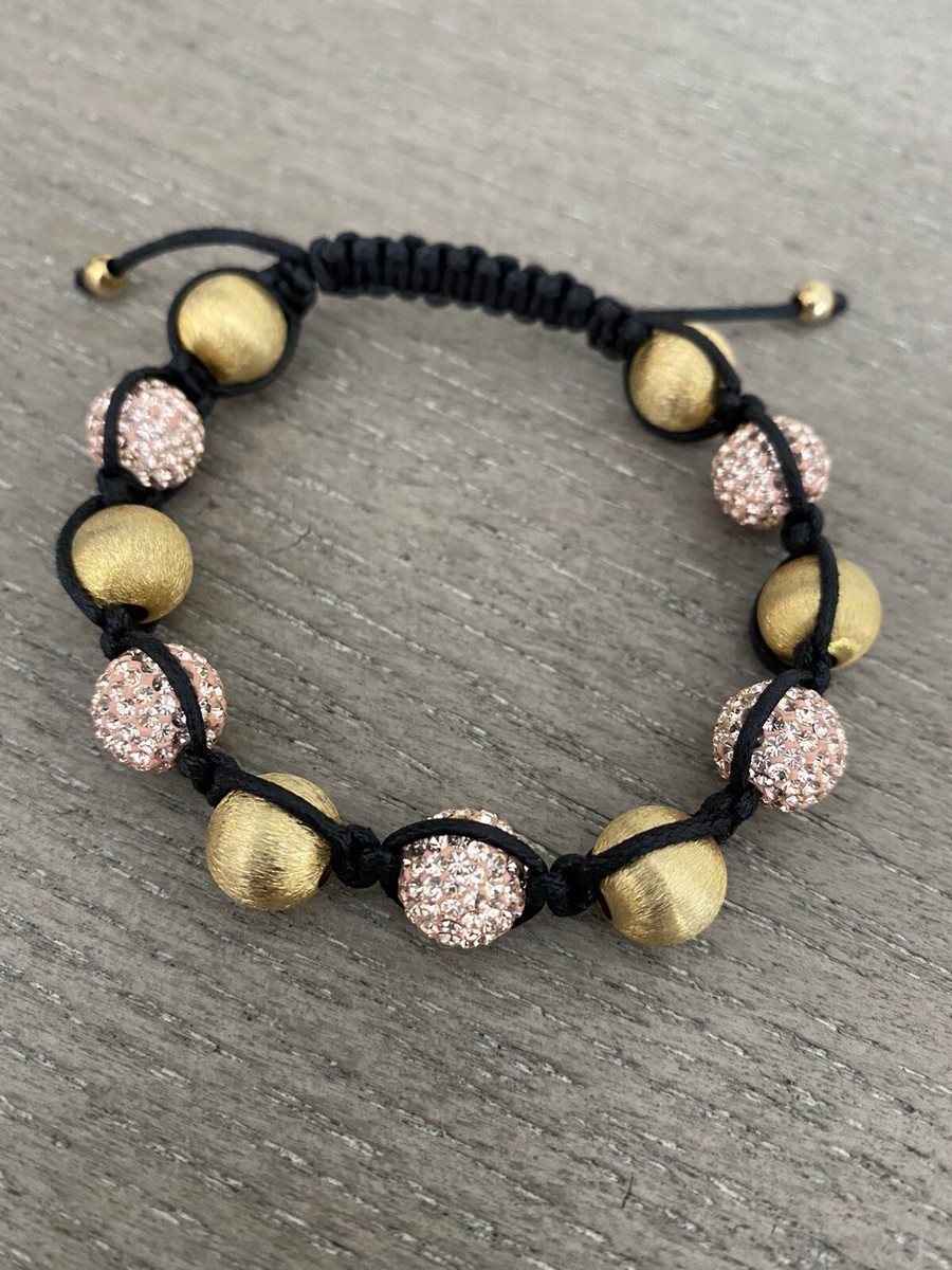 Adjustable Macrame Bracelet, Satin Finish Gold And Rose Gold  display picture 2
