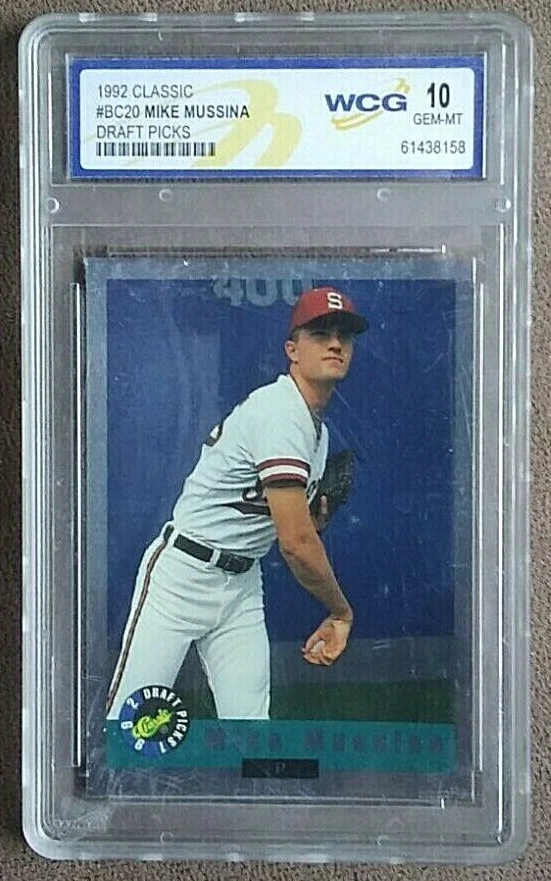 1992 Classic Draft Picks Mike Mussina Card BC20 ~ WCG Graded 10 Gem Mint