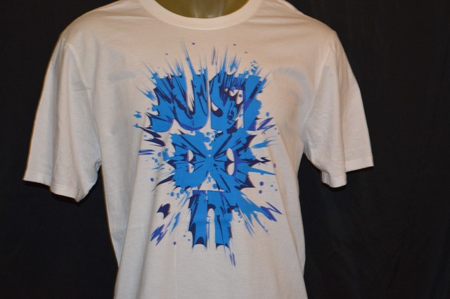 blue & white nike shirt