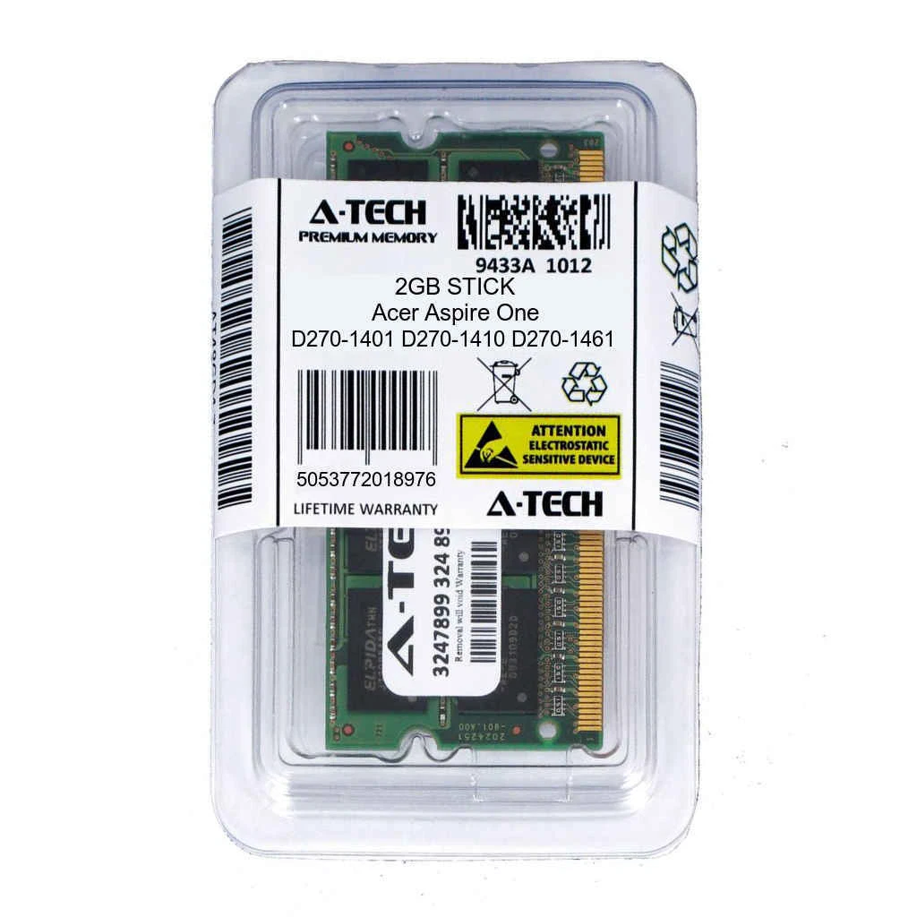 2GB SODIMM Acer Aspire One D270 1401 D270 1410 D270 1461 PC3 8500 Ram Memory