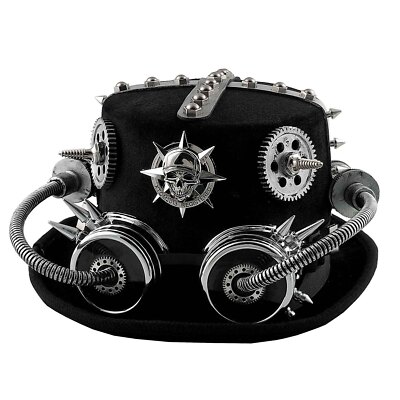 Steampunk Goggles Hat Skull Top Hat Novelty Costume Cosplay