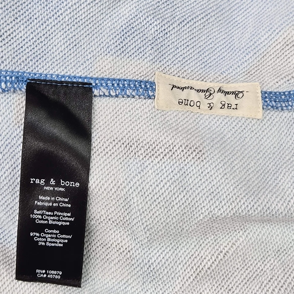 Мужская толстовка с капюшоном Rag & Bone XL синий геометрический пляж фото графический пуловер - Изображение 3 из 4