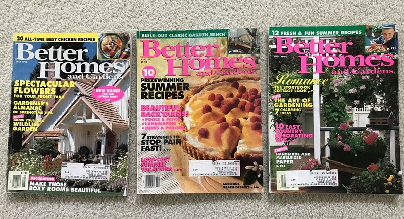 VINTAGE BETTER HOMES & GARDEN MAGAZINES...MAY, JUNE, JULY 1992