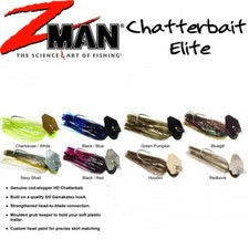 Z-Man CHATTER BAIT ChatterBait ELITE 3/8 1/2 oz  BLACK BASS LUCCIO