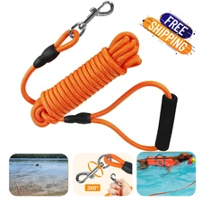 20FT Floating Dog Training Leash Long Check Cord for Beach Hiking Swimming Outdo