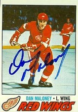 Dan Maloney autographed Hockey Card (Detroit Red Wings) 1977 Topps #172