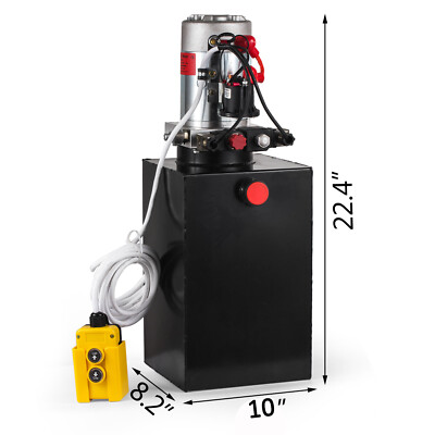 OMT 20 Quart Double Acting Hydraulic Pump for Dump Trailer DC 12V Power