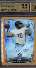 2014 Bowman Chrome Orange Refractor Jimmy Garappolo RC AUTO /50 BGS 9 