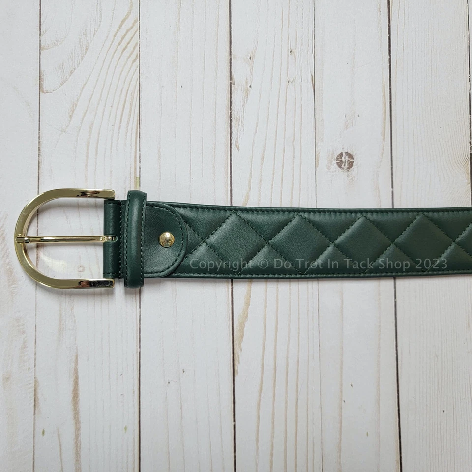 Tailored Sportsman Quilted Leather Belt - Black Forest/Gold