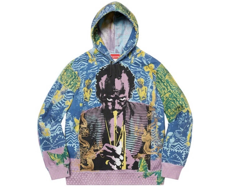 Sweat shirt à capuche Supreme SS20 Miles Davis taille bleue boîte logo Bogo