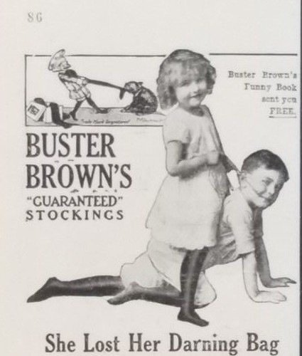 Vintage Print Ad Buster Browns Shoes Girl Riding Boy with Bridle in His Mouth - Picture 1 of 3