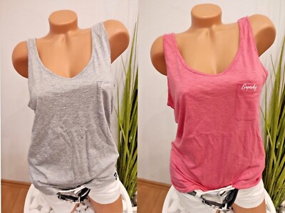 Superdry Tops 2er Set Gr. XS 36 S 38 M 40 grau pink Doppelpack Tanktop
