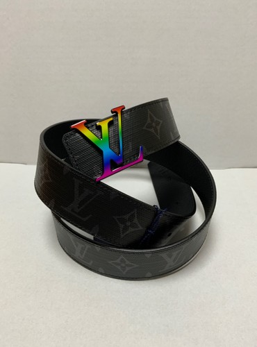 Louis Vuitton Cintura Monogramma Reversibile Arcobaleno Nero Argento 40mm  Taglia 100 MP130 | eBay