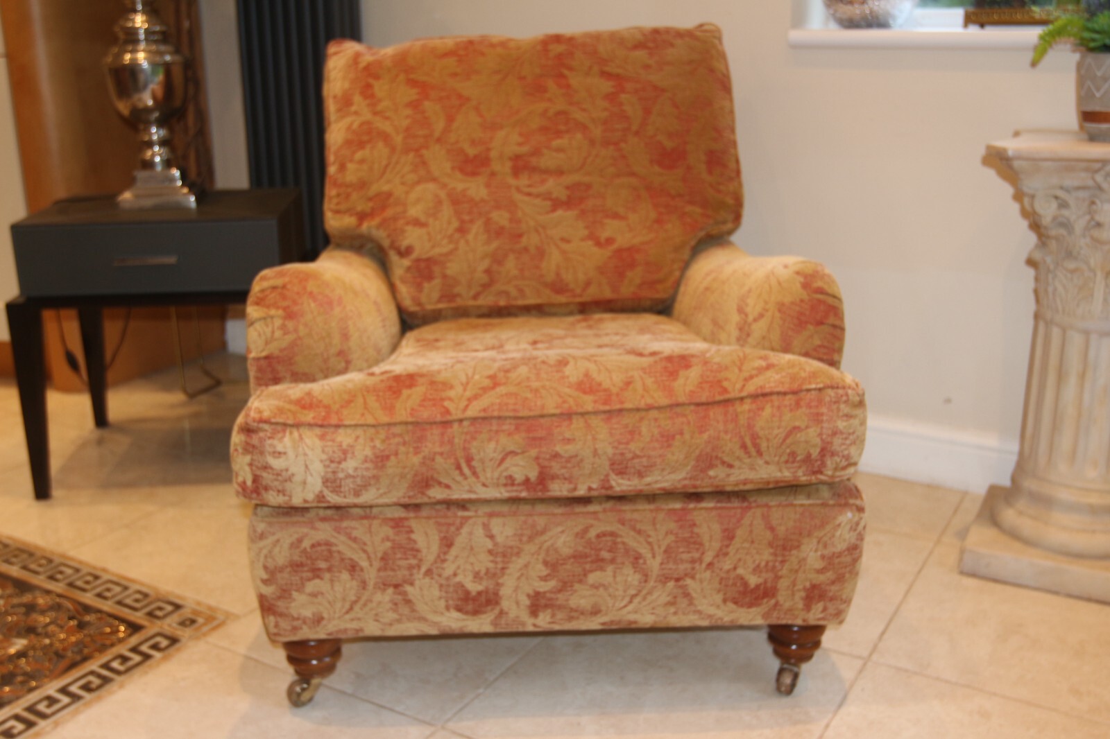 Duresta lansdowne armchair & run up footstool hand made £4500 new still
