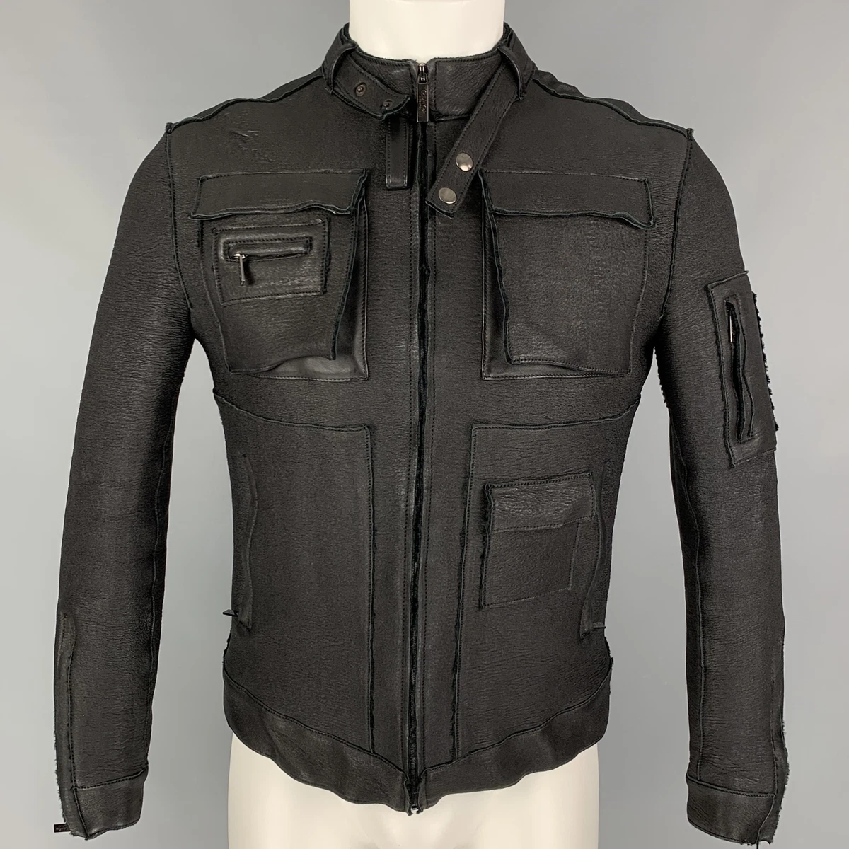 Leather biker jacket clearance calvin klein