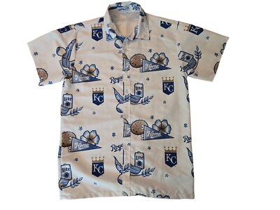 Bwm Global Kansas City Royals Hawaiian Shirt Sz M Miller Lite