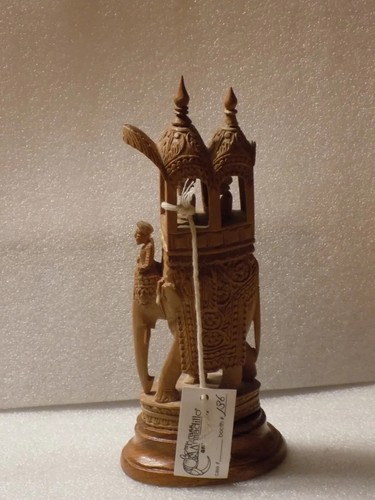 India Elephant With Riders Art Wooden Decorative Knick Knack Display - Picture 2 of 7