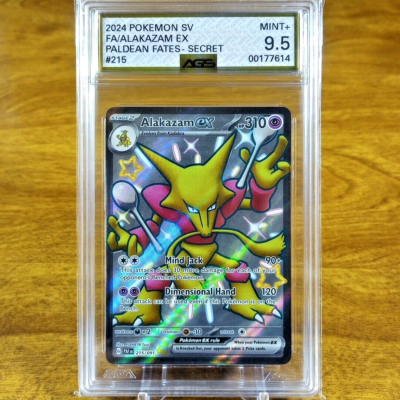 Pokemon Paldean Fates Alakazam EX 215/091 AGS Mint+ 9.5 FA Holo