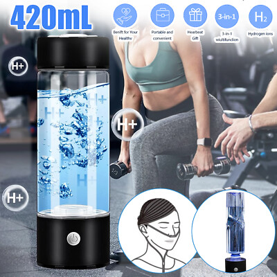 4800ppb Wasserstoff Wasser Wasserflasche Generator Ionisator 420ml H2 Inhalation