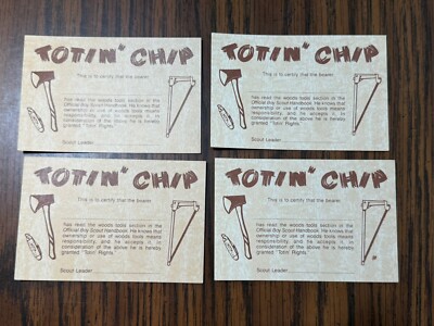 BSA Boy Scouts Unused Totin’ Chip Card Lot 1984 | eBay