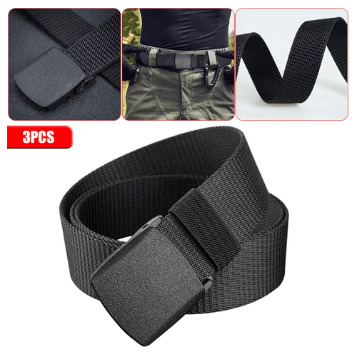 3x Taktischer Nylongürtel Arbeitsgürtel Militär Gürtel Herren Outdoor Schwarz DE - Bild 4 von 12
