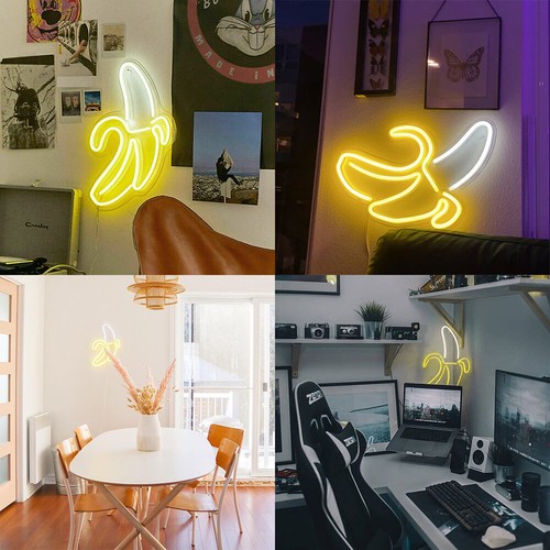 Banana LED Neon Light Sign with Dimmer for Kids Room Window Decor Handcraft Gift - Picture 4 of 9