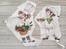 loralie chefs fun fabric 8 & 6.5 inch tall #1016 new