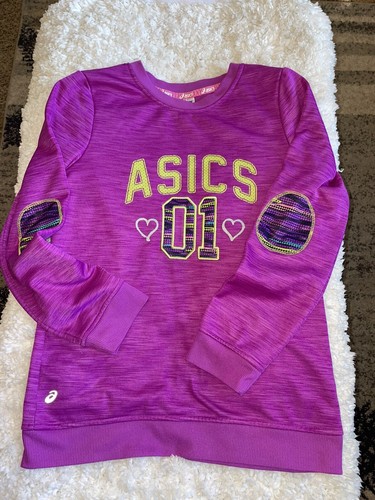 Asics girls sz. 12 purple design sweatshirt. Cute, fun - Picture 4 of 12